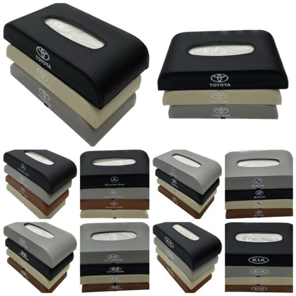 PU LEATHER CAR TISSUE BOX MULT COLOR - Image 3