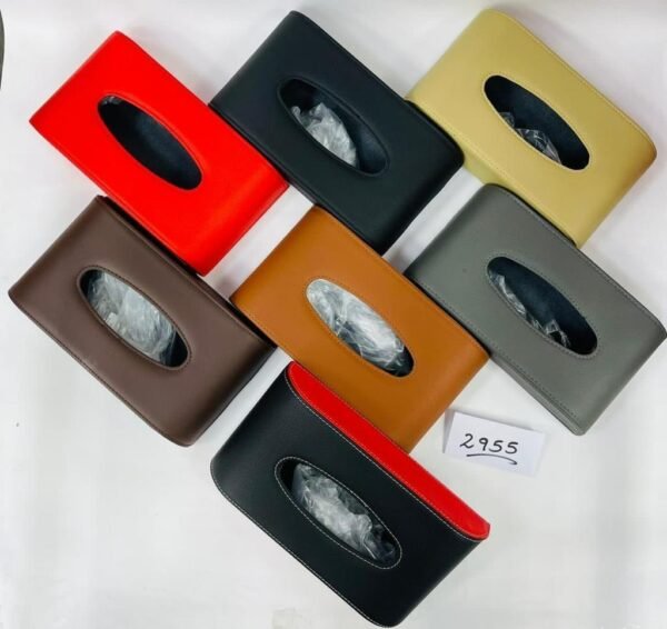 PU LEATHER CAR TISSUE BOX MULT COLOR - Image 2